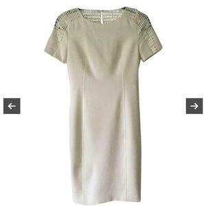 Akris Punto Cream Mini Dress with Cutout Sleeves
